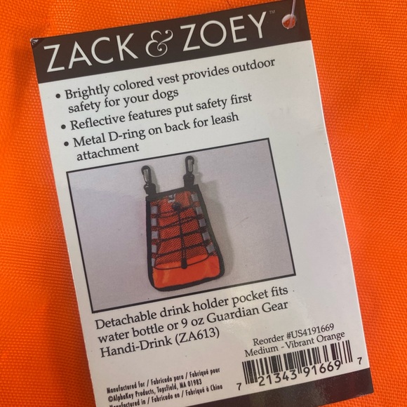 ⚡️Zack&Zoey Dog Safety Vest w/Drink Holder - Picture 5 of 6